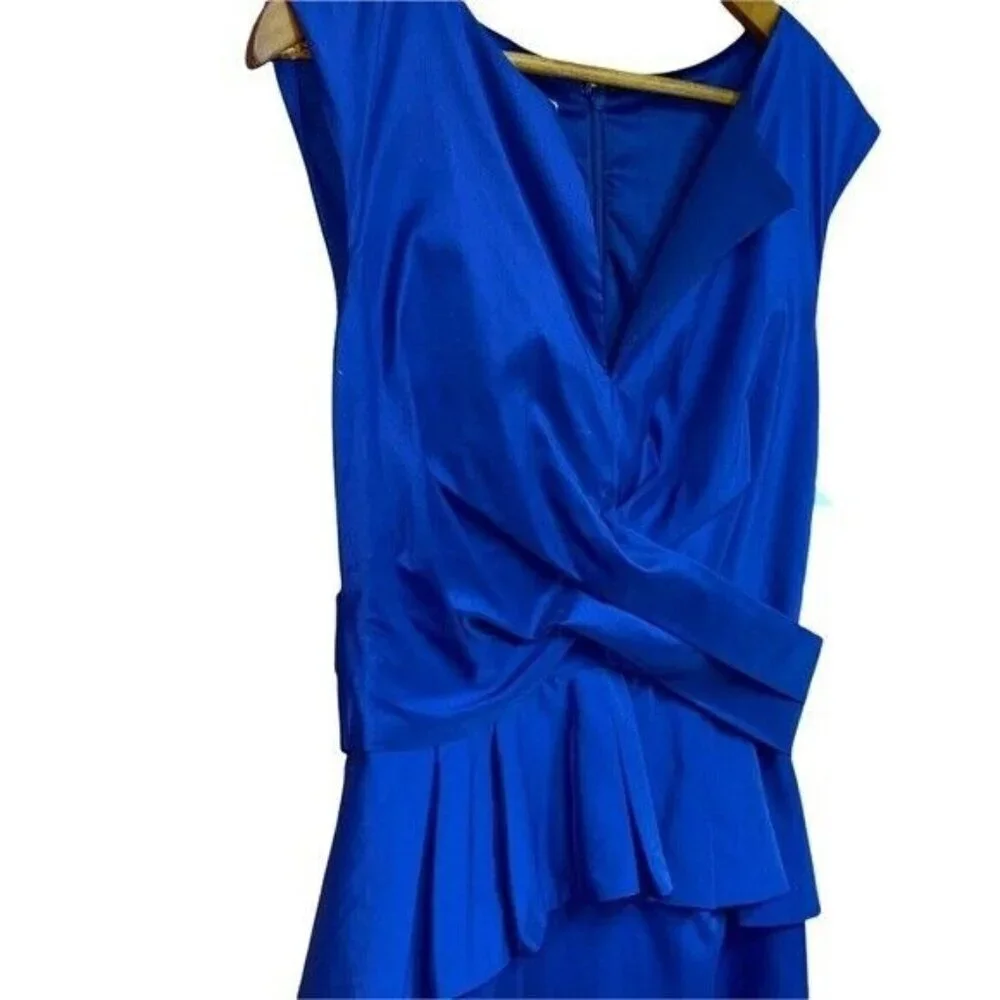 NEW! Ivy & Blu Maggy Royal Blue Peplum Boutique Starry Night Dress Size 4 - Picture 6 of 12